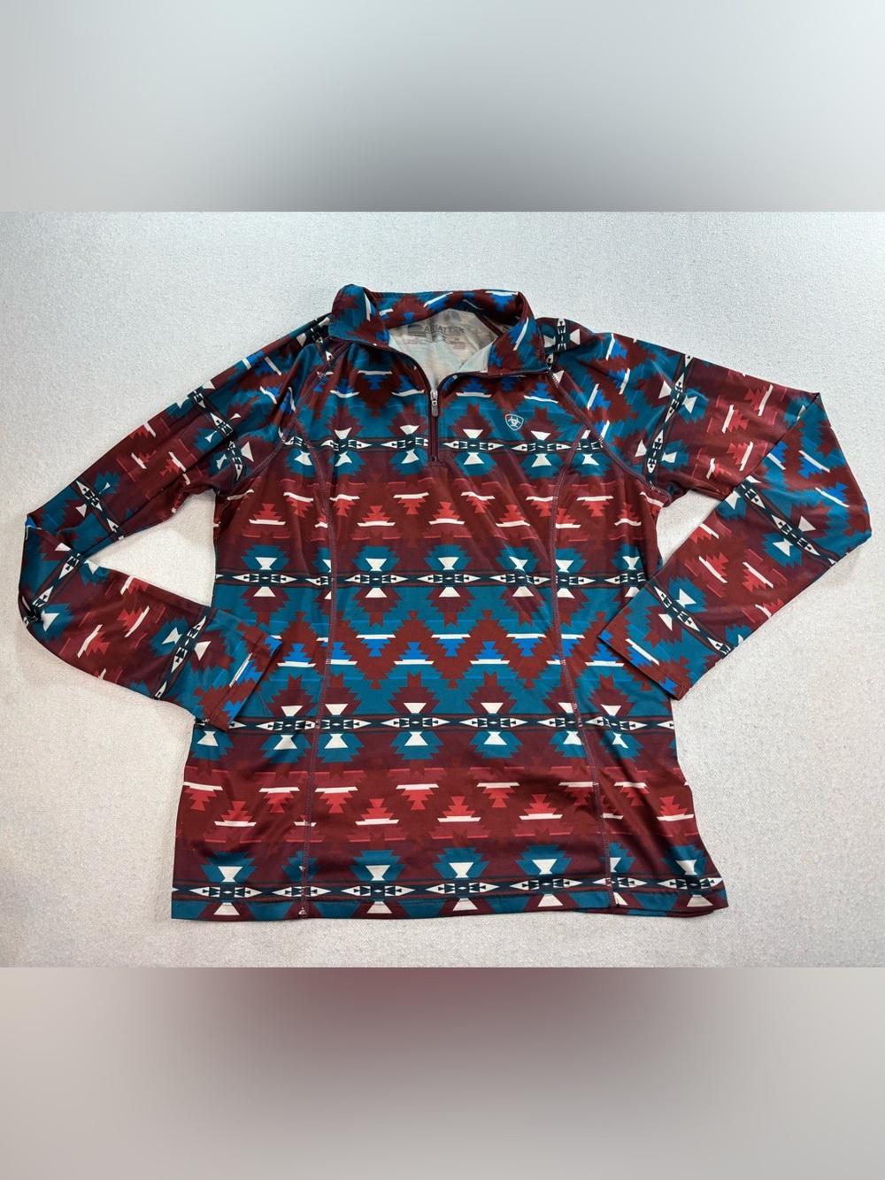 AriatTEK Women’s 1/4 Zip Pullover Southwestern Aztec Print Performance Top - Picture 2 of 6